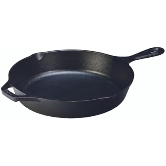 Lodge Cast Iron Skillet PreSeasoned SkilletFrying Pan Black 305 Cm  12 Inch Round Cast Iron 305 Cm  12 InchBlack - Image 1